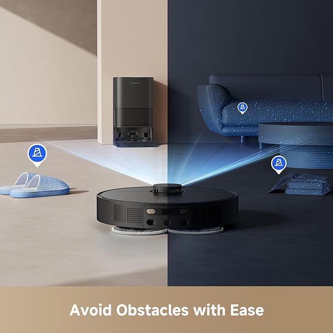 DREAME L40s Ultra CE Robot Vacuum and Mop Combo with Self-Emptying Dock 13000Pa Suction Mop Self-Cleaning and Auto-Raising Ultrasonic Carpet Sensing Ideal for Pet Hair Carpet and Hard Floors