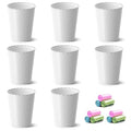Lysam Bathroom Trash Can 8 Pack 1.8 Gallons Small Trash Can with Trash Bags Bathroom Garbage Can Plastic Trash Bin Round Waste Basket for Bedroom Office Kitchen Room Compact Space (White)
