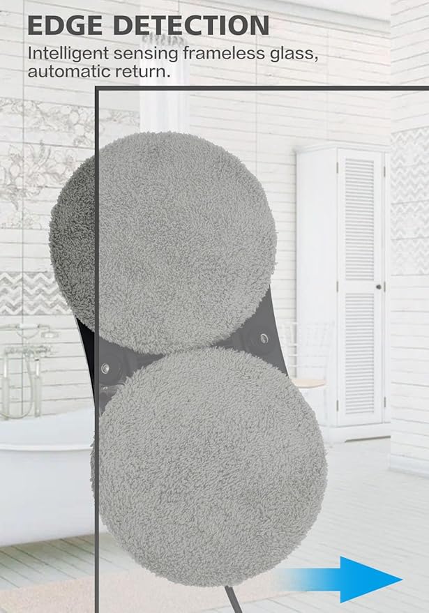 Window Cleaning Robot Automatic Window Cleaner with Water Spray for Windows/Tiles/Class Door Inside/Outside 5600Pa Suction Power 3.0 Path Planning Remote Control
