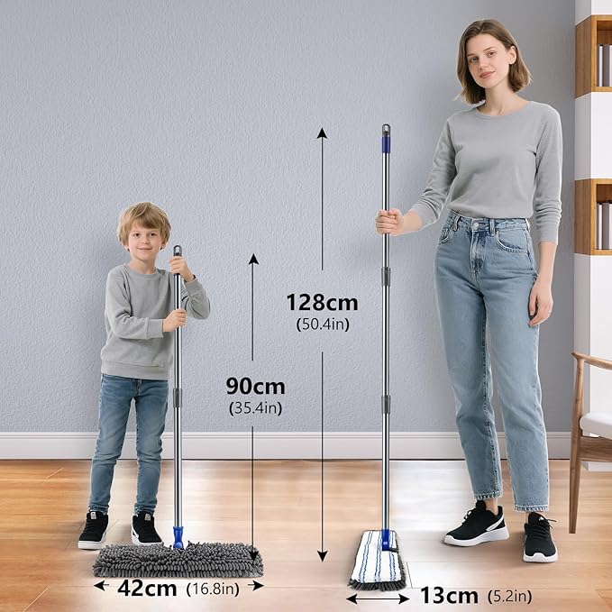 Masthome Microfiber Mops for Floor CleaningDust Mop with 4 Reusable PadsFlat Flip Mops for Wet &amp Dry UseProfessional Microfiber Mop for Hardwood LaminateTile Floor Cleaning-1 Scraper