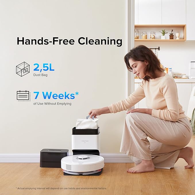 roborock Q7 Max+ Robot Vacuum and Mop with Auto-Empty Dock Pure Hands-Free Cleaning for up to 7 Weeks APP-Controlled Mopping 4200Pa Suction No-Mop&ampNo-Go Zones 180mins Runtime(Renewed)