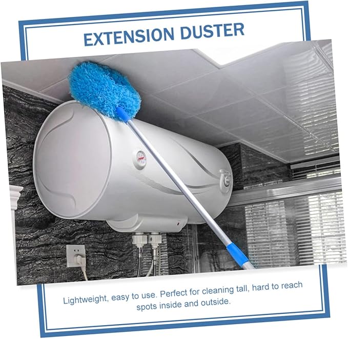 Extendable Duster Handle for High Ceilings Ceiling Fan Cleaning Cobweb Removal Flexible Microfiber -Saving Storage for