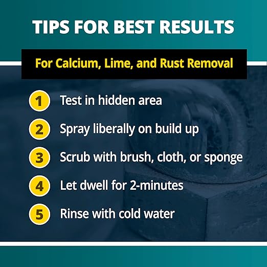 CLR PRO Calcium Lime &amp Rust Remover - Quickly Removes Calcium and Lime Deposits Stubborn Rust Stains and Household Hard Water Deposits (32 Ounce Spray (Pack of 6))