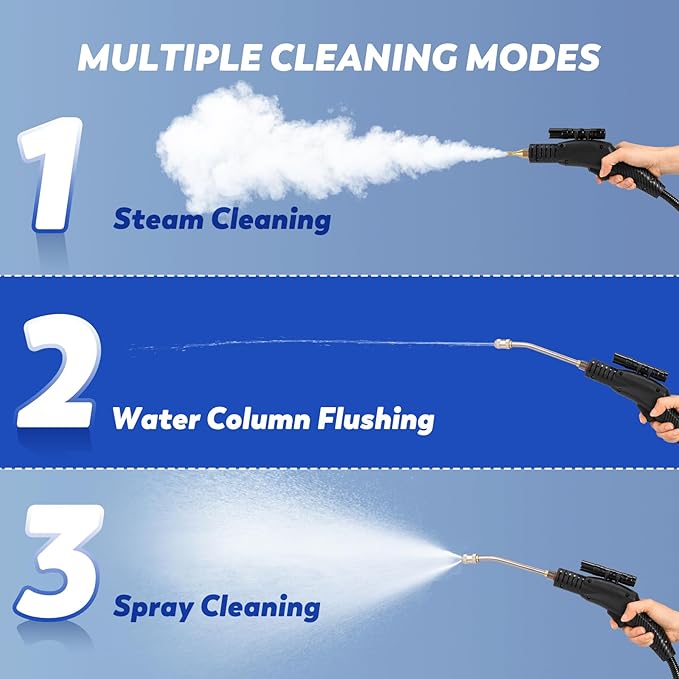 Moongiantgo Handheld Steam Cleaner 1700W High Pressure Steamer for Cleaning Chemical-Free Cleaning Machine for Home Use Bathroom Grout Tile Kitchen Grease Floor Gaps Auto Car Detailing (A)