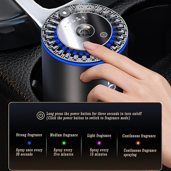 Kwak's Car Air Freshener DiffuserSmart Rechargeable Aromatherapy Essential Oil Diffuser with Starry Sky ProjectionMini Portable Suitable for Car Home and Office