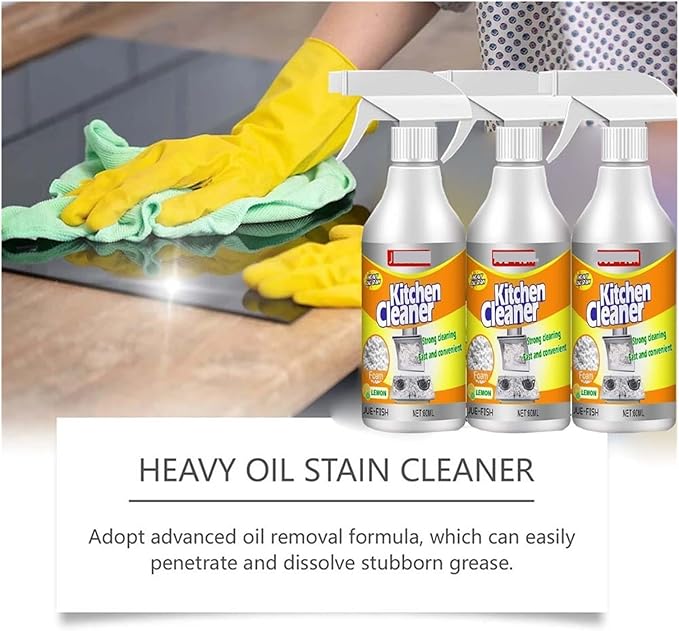 Kitchen Grease Cleaner - Compatible with Durdao 60ml Heavy-Duty Grease Remover Powerful Degreaser Cleans Racks Ovens and Stoves Household Stove Cleaning Spray(3pcs)