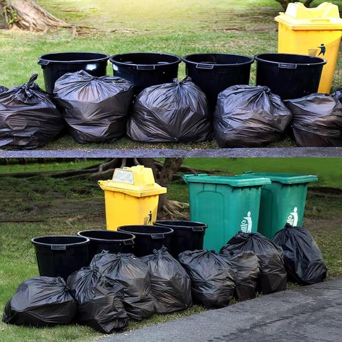 4-6 Gallon Trash Bags 1000 Count Bulk Value Pack Black Garbage bags Multi-purpose Trash Can Bin Liners for Bathroom Office Industrial Commercial Janitorial Municipal Recycling