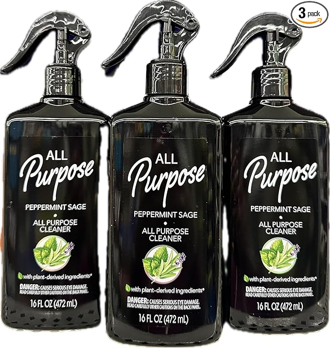 All Purpose Sprays Plant Based Multi Purpose Cleaning - Peppermint Sage 16Fl Oz 472ml Pack com 3 unidades