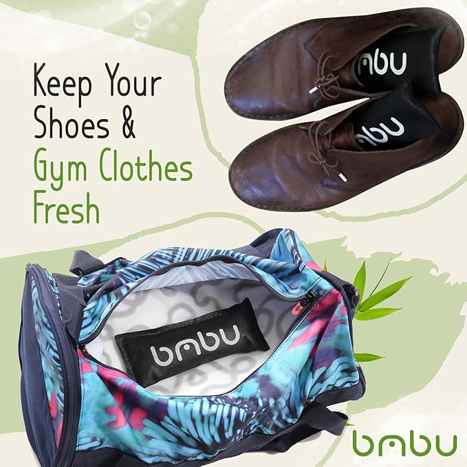 bmbu Charcoal Shoe Deodorizers - Activated Natural Bamboo Air Purifying Bag Insert for Sneakers Oder Eliminator Mini Bags -Absorber/Freshener for Gym BagDrawerClosetCarHome Cat Litter
