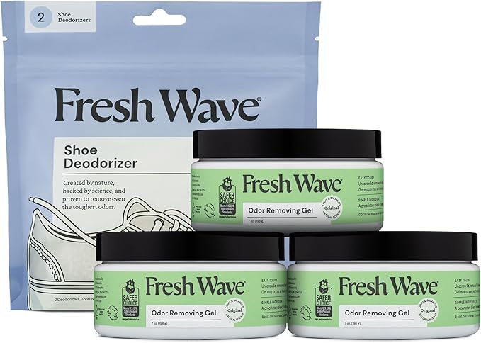 Original Home and Shoe Odor Solutions Bundle 3-Pack 7 oz. Gel &amp Shoe Deodorizer