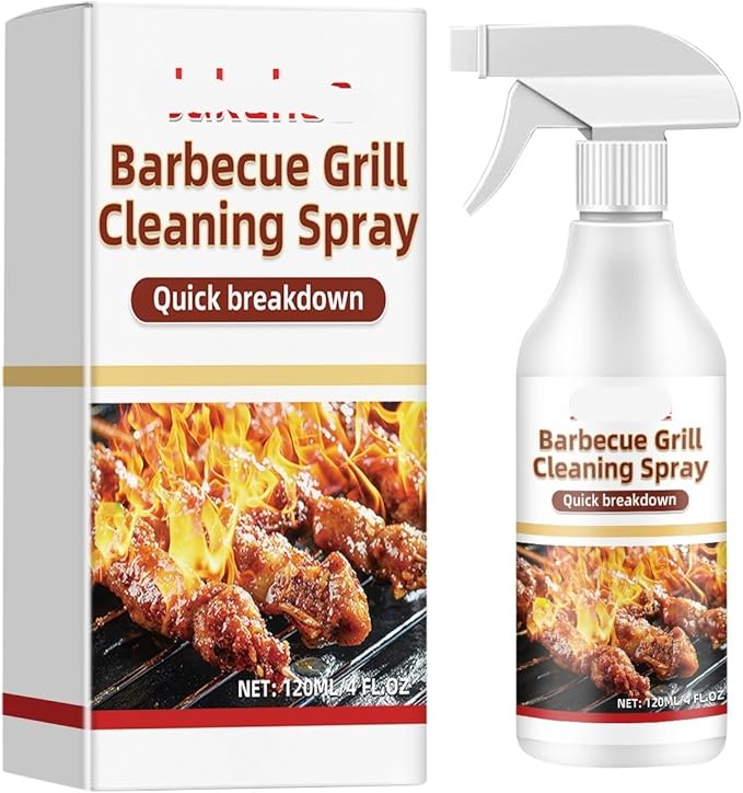 Grill Cleaning Spray Fast-Acting Degreaser For Outdoor Grills Removes Grease &amp Residue Easy To Use Rust Prevention(2PCS)