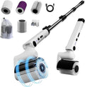 Roller Electric Spin Scrubber - 2-Speed Waterproof Cordless Power Cleaning Brush 4 Multi-Purpose Brush Heads &amp Telescopic Pole for Deep Floor Bathroom Furniture Glass &amp Car Cleaning