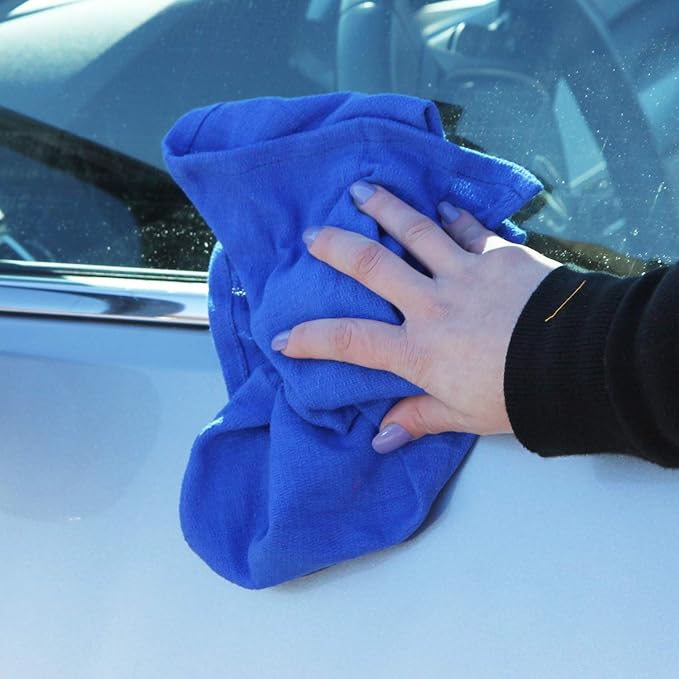 Arkwright Microfiber Huck Towels Case of 120 Lint Free Surgical Cleaning Cloths for Glass Windows Auto Detailing and Professional Use 16 x 26 in Blue