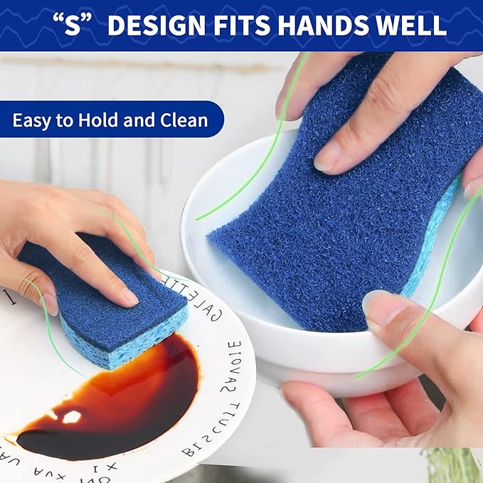 CELOX 36 Pack Non-Scratch Dish Sponge Dual Sided Kitchen Sponges for Dishes Long Lasting Dishwashing Household Cleaning Sponges for Kitchen Easy to Dry and Reusable