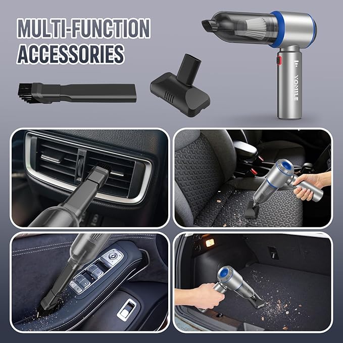 Mini Vacuum Cleaner 2 in 1 25000PA Brushless Car Vacuum &amp210000RPM Air Duster 9000mAh Battery Air Blower Wireless Handheld Vacuum for CarOffice and Home