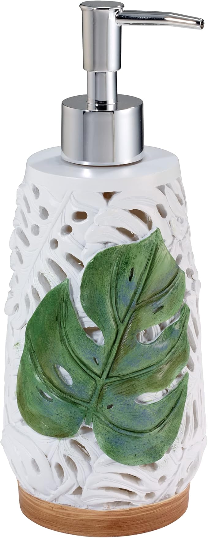 Avanti Linens - Soap Dispenser/Lotion Pump Palm Tree Leaves Inspired Home Decor (Viva Palm Collection)