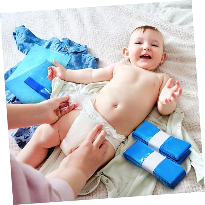 Disposable Diaper Pail Bags 5 Rolls Blue Pe Thickened Trash Bags Odor-resistant for Nursery Home Garbage and Diaper Storage 260mm X 7m