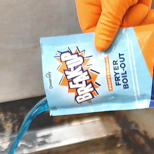 Diversey CBD991209 Break-Up Professional Fryer Boil-Out Food Grade Degreaser &amp Cleans Deep Fryers Kettles Grates &amp More Citrus Scent Concentrate Liquid 2-Ounce Packets (Pack of 36)