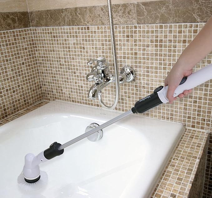 2020 New Electric Spin Scrubber 360 Power Bathroom Scrubber with 3 Multi-Purpose Replaceable Brush Heads for Cleaning Shower Floor Tile Grout &amp Kitchen