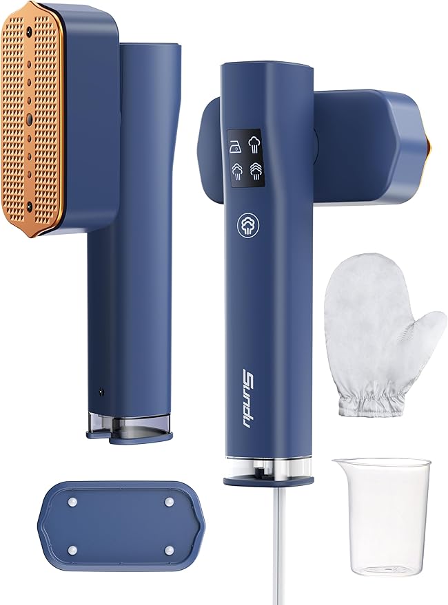 Travel Steamer for Clothes15s Fast Heat-up Portable Iron35mins Runtime &amp 100ml Large Tank25g/min SteamCeramic PanelStands on DeskWrinkle Remover for Travel Home Office(Blue Gradient Gold)