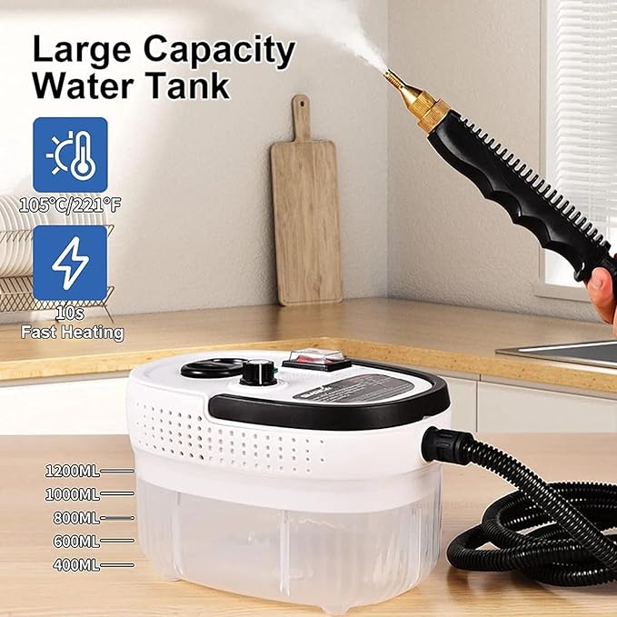 Steam Cleaner 2500W High Pressure Steam Cleaner Handheld High Temperature Cleaning Machine for Kitchen Home Car Steam CleaningYellow