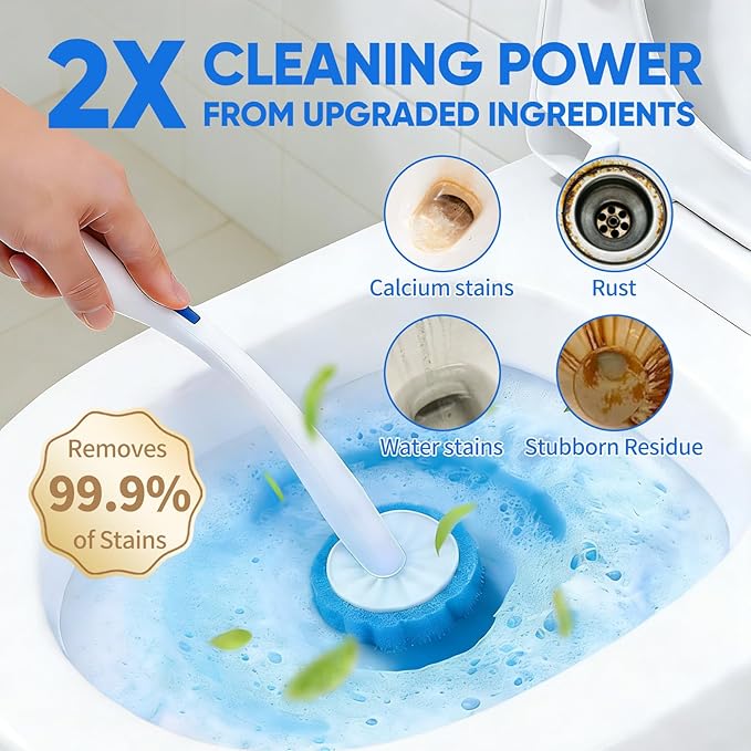 100pcs Disposable Toilet Wand Refills Replacement Brush Heads Compatible With Clorox Wand Refill System Upgrade Fiber Cleaner Heads for Closestool Cleaning (not included brush rod)