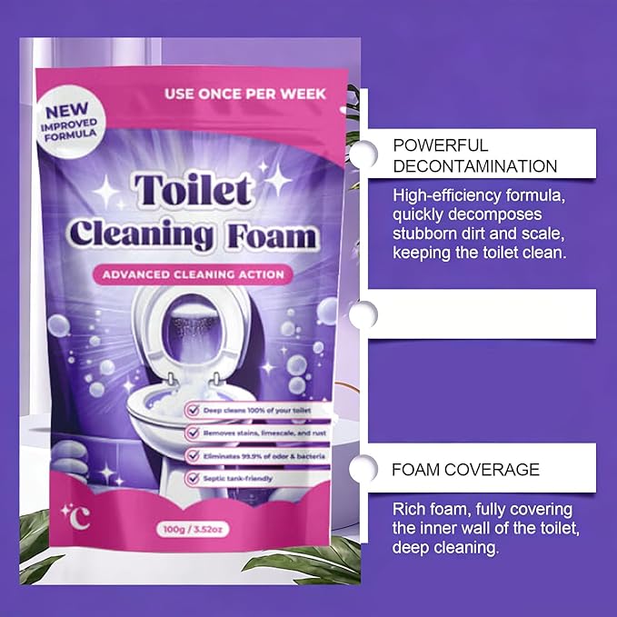 Upgrade Toilet Bowl Cleaner for Sparkling Clean Touch Free Foaming Cleaning Powder (4pcs)