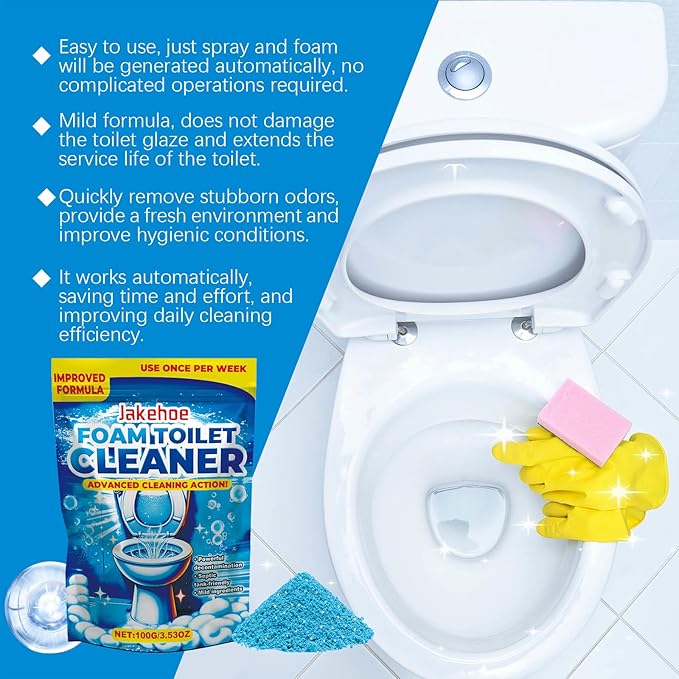 Foam Toilet Cleaner Advanced Formula Septic SafeSelf Activating Miracle Powder for Toilet Bowl Cleaning-2Pack