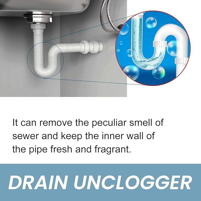 Drain Cleaner for Kitchen and Bathroom - Unclog Pipes Remove Grease &amp Odors and Keep Drains Fresh(1PCS)