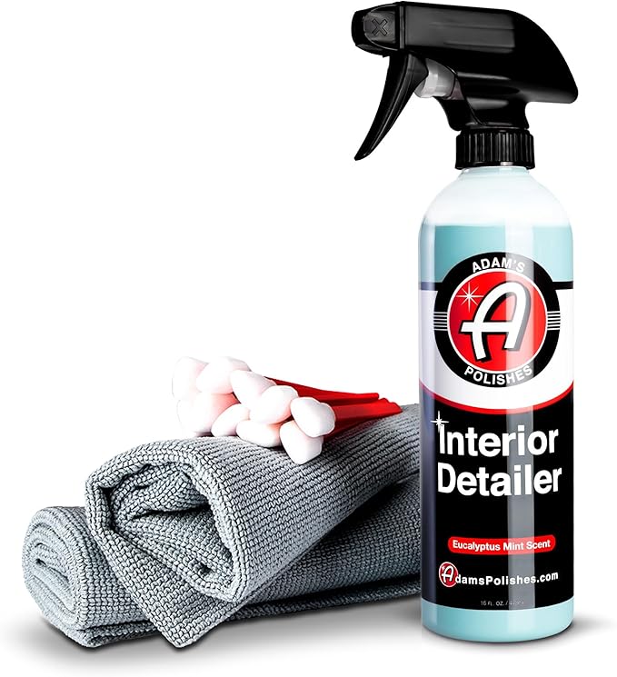 Adam's Polishes Interior Detailer 16 fl. oz (Combo) - Total Car Interior Cleaner Protectant &amp Dressing | All Purpose Cleaner &amp Leather Conditioner | Vinyl Dashboard Screen Seat Cleaner &am