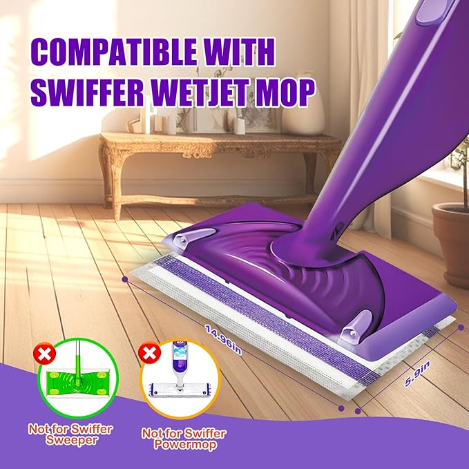 Mop Pad Refill Compatible with Swiffer WetJet Spray Mop Wet Jet Mopping Pads for All Purpose Multi Surface Hardwood Floor Cleaning 4 Layers Thickened and Super Absorbent 100 Count.