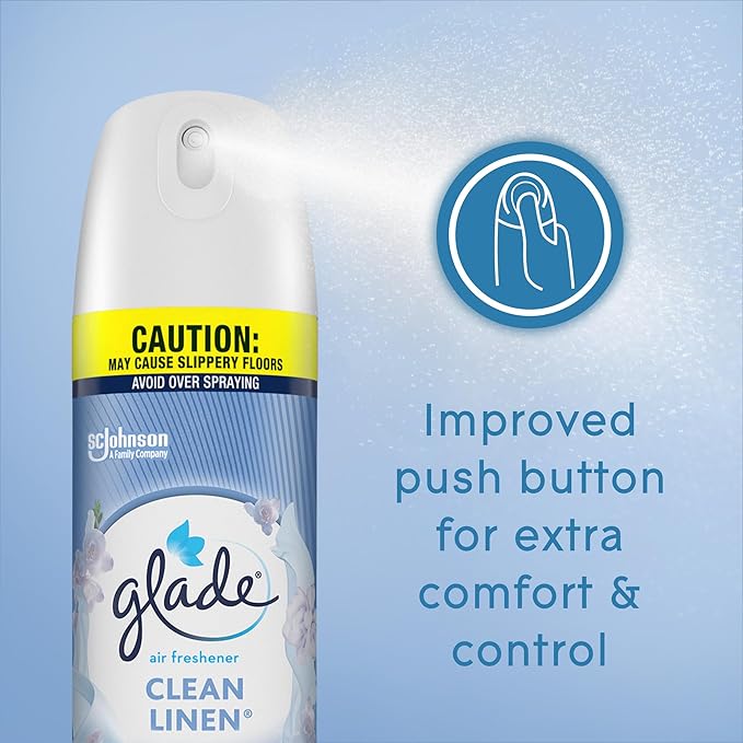Glade Air Freshener Room Spray Clean Linen 8.3 oz 6 Count