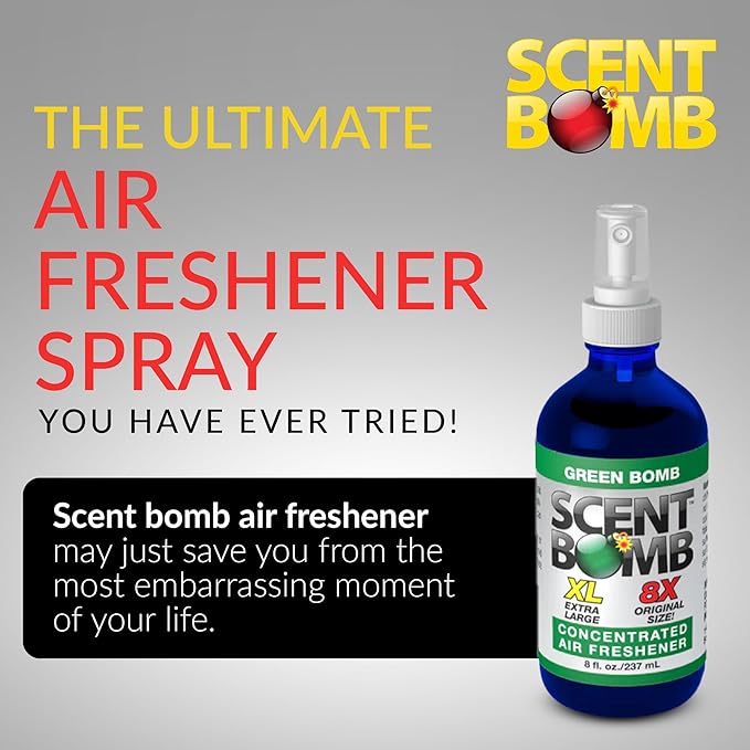 Scent Bomb Air Freshener Spray Long-Lasting Odor Eliminator for Home &amp Car Effective Deodorizer for Kitchen Bathroom Fresh Room Spray &amp Smell Neutralizer Green Bomb Scent
