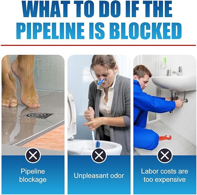 Powerful Pipe Dredging AgentPipeline Dredging Agent for Kitchen and Toilet PipelinesKitchen Sink Drain and Pipe CleanerDrain Clog Remover (2PCS)