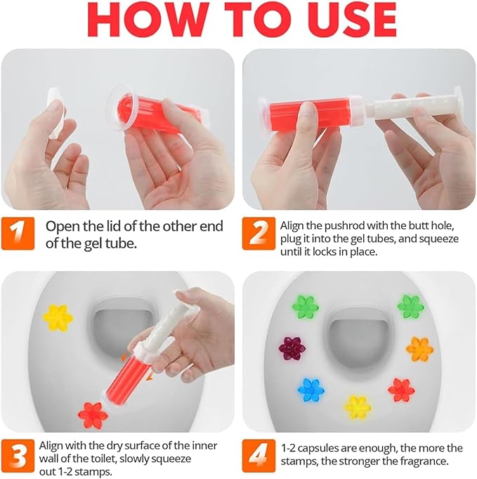 Flower Toilet Gel Stamp - Toilet Scent Fresheners 56/84 Flowers Toilets Cleaner Gel Stamp Toilets Stain Removal Cleaning Air Freshener 6 Scents Bathroom Deodorizer for Urinals Sinks (A1)