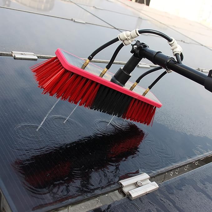 Window Cleaning Pole Water Fed Telescopic Brush Extendable Cleaner Conservatory Roof Cleaning Photovoltaic and Solar Panels Window Cleaning Brush Equipment12FT 3.6M