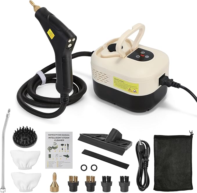 Dyna-Living Steam Cleaner 1500W Handheld Steamer for Cleaning Portable Car Steamer Cleaner 221℉ High-Temp Steamer Cleaner for Home Intelligent Touch Panel &amp Spray Gun Control