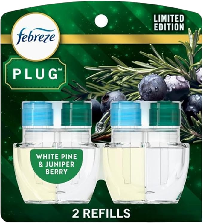 Febreze Plug with Fade Defy Technology Air Freshener (2) of 0.87 fl oz Refills (White Pine &amp Juniper Berry)