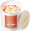 AOOVOO Apple Pie Scented Candles for Women - Aromatherapy Candle with Crystals Inside 10oz Soy Candles for Home Scented Birthday Gifts Valentines Day Candle for Women Mom
