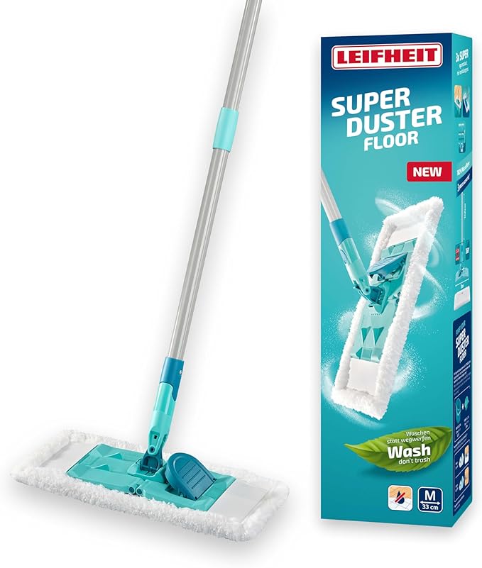 Leifheit SUPERDUSTER Floor Duster Dry dusting Floor Duster Replacement Wiper Cover for All Hard Floors 100% Microfibre Washable
