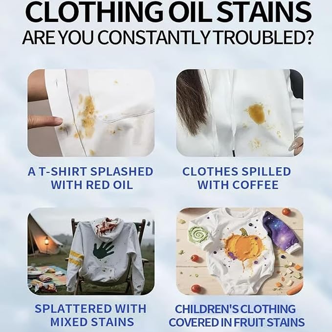 Clothing Emulsifier Non-Ionic Laundry Pre-Treatment - Your Go-To Laundry Cleaner 10 Fl Oz Powerful Fabric Stain Remover Dry-Clean Spray Cleaner Decontamination For Grease Oil and Food (2Pc)