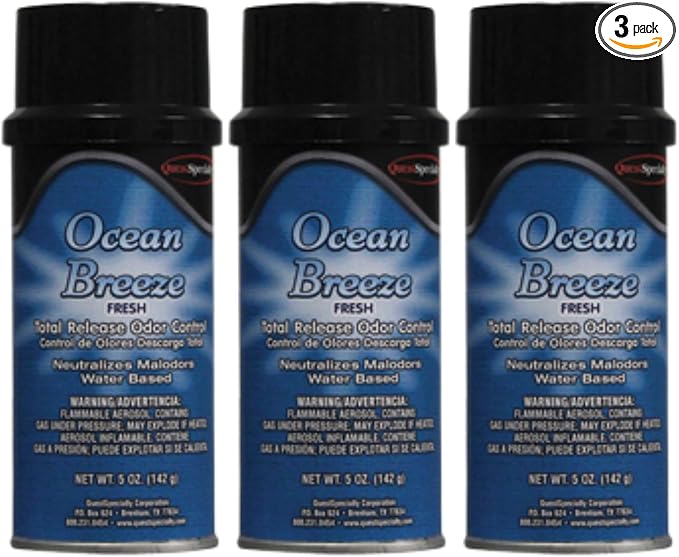 Quest 3351 OCEAN BREEZE Water-Based Total Release Odor Eliminator Fresh fragrance (3 Pack)