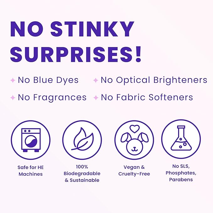 Lume Laundry Stink Eraser - Detergent Booster &amp Sink Soak - Eliminates Body Odor In Clothes - Odor Blasting Enzyme Blend - Makes Your Detergent Work Better - Free And Clear - 8 fluid ounces (2 Pac