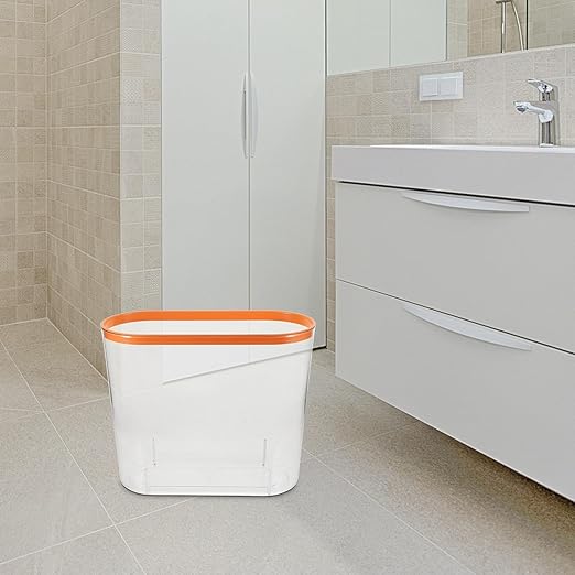 Garneck Wastebasket Trash Can for Bathroom Bedroom 33X14.6X17.7Cm Red Household Garbage Bin Without Lid Space-Saving Living Room Trash Bin for Home Use