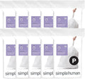simplehuman Code P 200 Count Dispenser Pack Custom Fit Liners Drawstring Trash Bags 50-60 Liter / 13-16 Gallon White