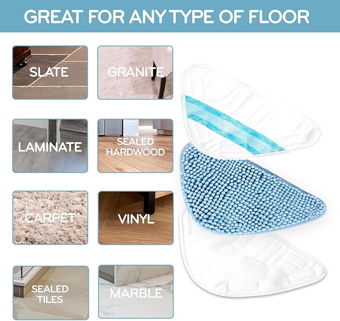 H2O MOP® HD Steam Mop Accessories (3pk Assorted Floor Pads - H2O HD)