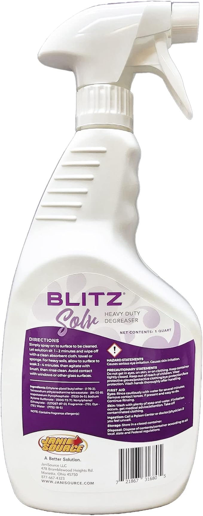 BlitzSolv Multi-Purpose Cleaner Degreaser RTU - Quart (Case of 12)…