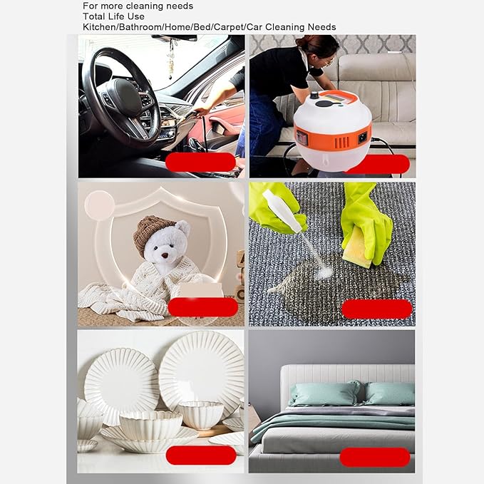 Handheld Steam Cleaner ABS with Brush Heads High Temperature Steam Machine for Air Conditioner Kitchen Hood Home Use (US Plug 110V)