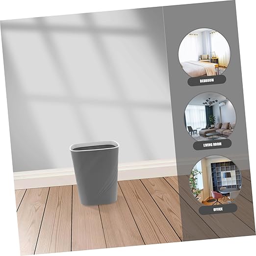 TEHAUX Large Capacity Trash Can Press Type Lid 13 Gallon Plastic Garbage Container for Kitchen Bathroom Office Slim Wastebasket Sink and Desktop Use