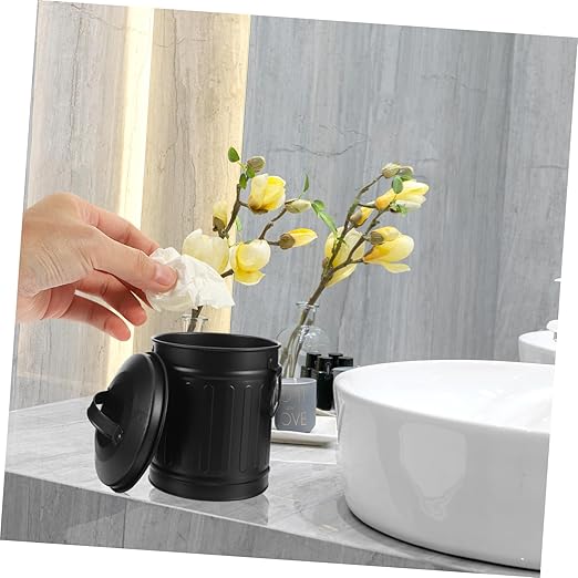 NUOBESTY Bucket Shaped Garbage Can Office Trash Bin Desktop Trash Bin Decorative Wastebasket Bedside Waste Can